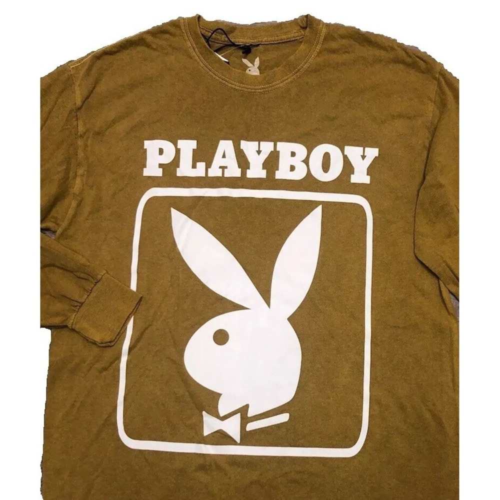 Playboy‎ Long sleeve T Shirt Men's M Ochre Brown Nordstrom NEW